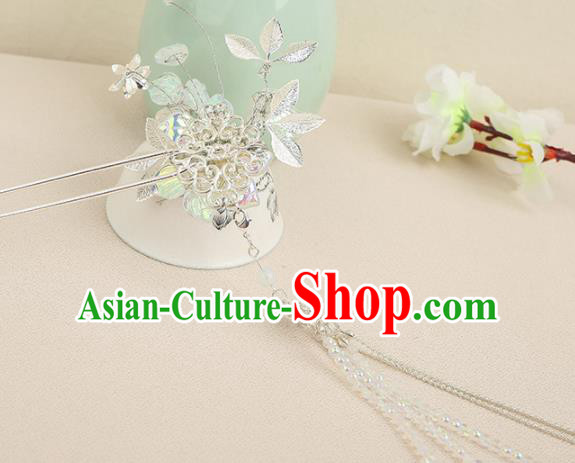 Chinese Ancient Traditional Hanfu Tassel Hairpins Step Shake Handmade Classical Hair Accessories for Women