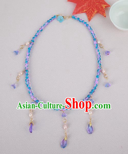 Chinese Traditional Hanfu Beads Tassel Necklace Traditional Classical Jewelry Accessories for Women