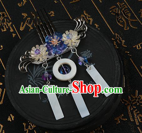 Chinese Ancient Traditional Hanfu Shell Hairpins Handmade Classical Hair Accessories Complete Set for Women