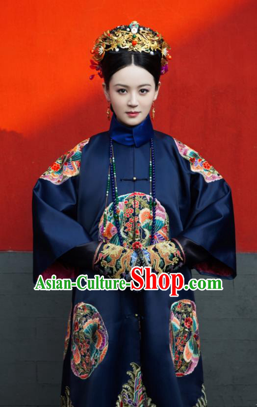 Ruyi Royal Love in the Palace Chinese Ancient Drama Qing Dynasty Imperial Consort Embroidered Costumes and Headpiece Complete Set