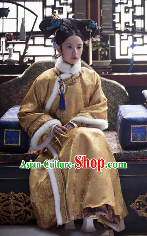 Ruyi Royal Love in the Palace Chinese Ancient Qing Dynasty Drama Empress Embroidered Costumes and Headpiece Complete Set