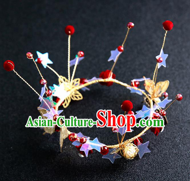 Handmade Top Grade Butterfly Royal Crown Hair Accessories Baroque Princess Hair Clasp for Women