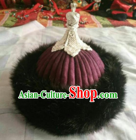 Traditional Chinese Mongol Nationality Hats Mongols Royal Highness Hat for Men