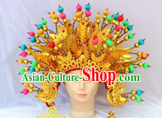 Traditional Chinese Beijing Opera Princess Hats Peking Opera Diva Colorful Phoenix Coronet for Women