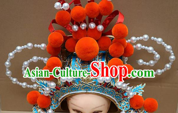 Traditional Chinese Beijing Opera General Helmet Peking Opera Hair Accessories Hat for Men