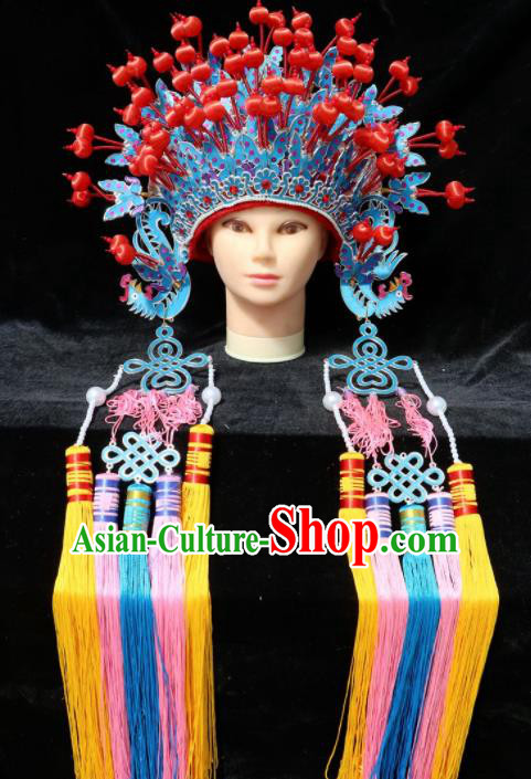 Chinese Traditional Peking Opera Bride Phoenix Coronet Beijing Opera Princess Hats for Women