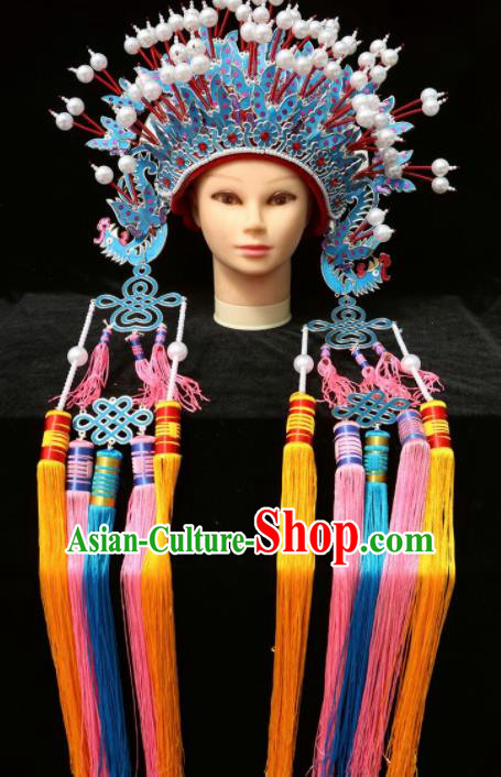 Chinese Traditional Peking Opera Bride Phoenix Coronet Beijing Opera Princess Chaplet Hats for Women
