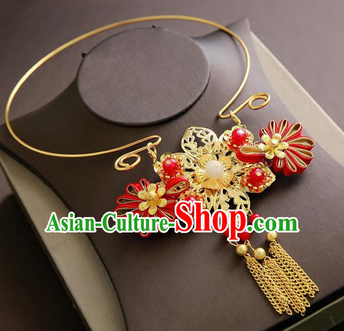 Chinese Ancient Handmade Necklace Traditional Classical Hanfu Jewelry Accessories for Women