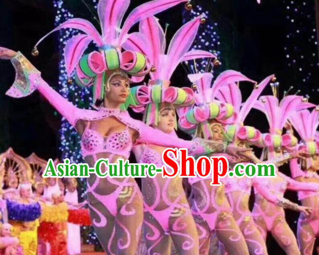 Halloween Cosplay Flowers Peri Stage Show Costumes Brazilian Carnival Parade Clothing for Women