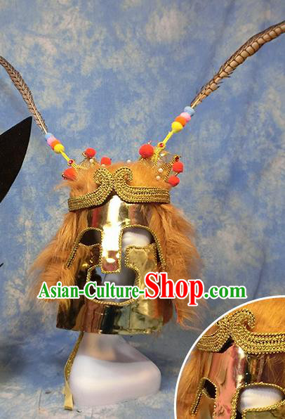 Halloween Cosplay Handsome Monkey King Hair Accessories Brazilian Carnival Parade Headwear for Women