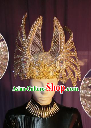Halloween Cosplay Hair Accessories Brazilian Carnival Parade Golden Headwear for Women