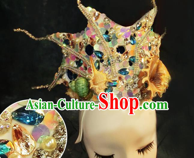 Halloween Cosplay Crystal Hair Accessories Brazilian Carnival Parade Headwear for Women