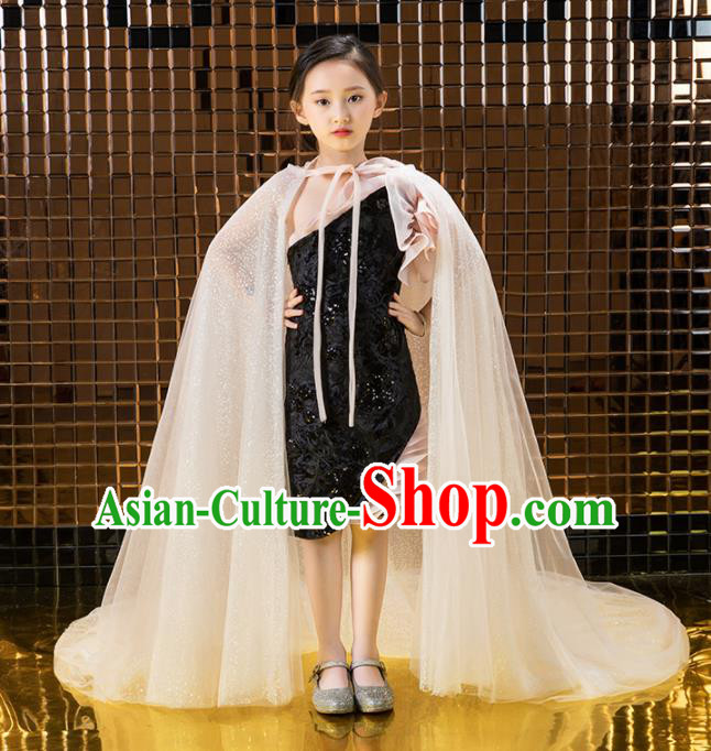 Children Catwalks Princess Costume Stage Performance Compere Full Dress for Girls Kids