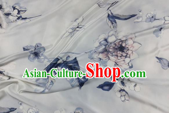 Asian Chinese Traditional Pattern Design Blue Brocade Fabric Silk Fabric Chinese Material