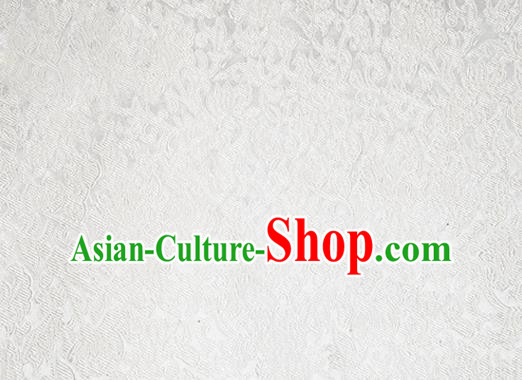 Asian Chinese Tang Suit White Satin Material Traditional Pattern Design Brocade Silk Fabric