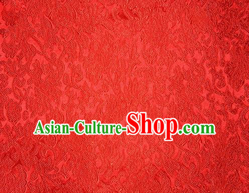 Asian Chinese Tang Suit Red Satin Material Traditional Pattern Design Brocade Silk Fabric