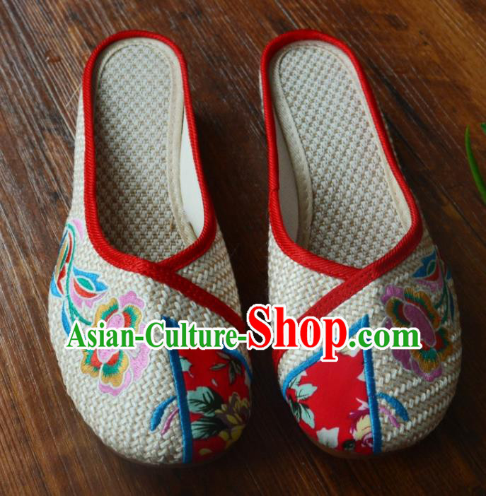 Chinese Traditional Hanfu Shoes Ancient Princess Shoes Embroidered Slippers for Women
