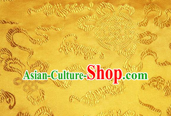 Asian Chinese Tang Suit Silk Fabric Golden Brocade Traditional Cucurbit Pattern Design Satin Material