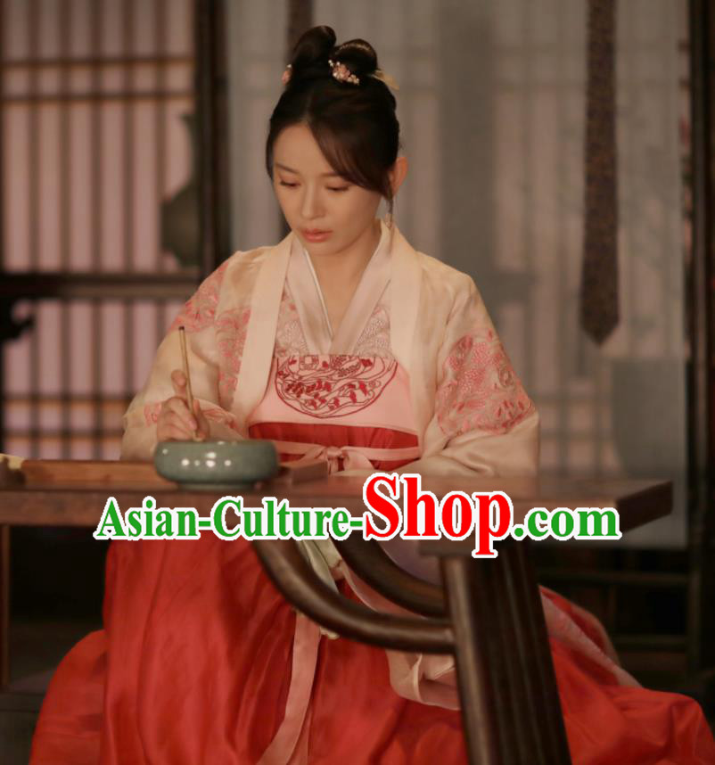 Drama The Story of MingLan Chinese Ancient Hanfu Dress Song Dynasty Aristocratic Lady Embroidered Historical Costumes
