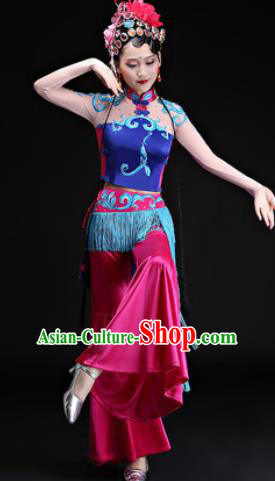 Chinese Traditional Folk Dance Yangko Costumes Drum Dance Beijing Opera Dress for Women