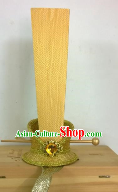 Chinese Ancient Royal Prince Hair Accessories Spring and Autumn Period Emperor Golden Hairpins Headwear for Men