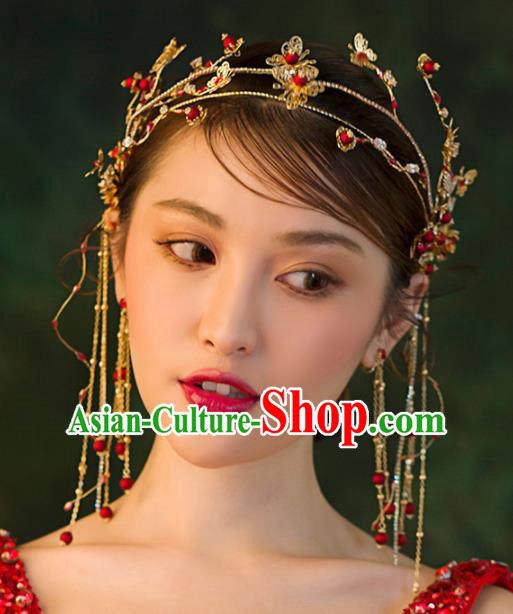 Top Grade Handmade Wedding Hair Accessories Bride Butterfly Hair Clasp Headwear for Women