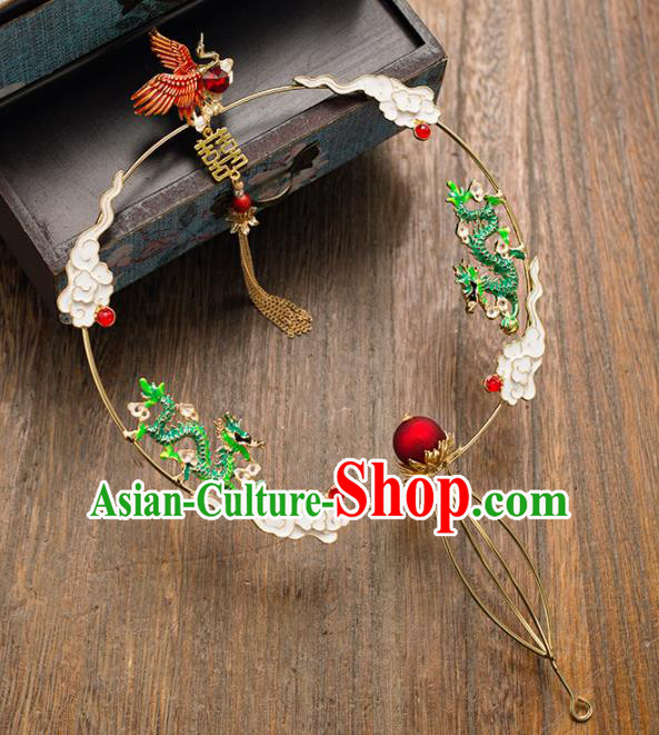 Chinese Ancient Wedding Accessories Bride Handmade Palace Fans Hanfu Cloisonne Round Fans for Women