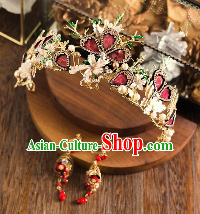 Top Grade Handmade Wedding Princess Hair Accessories Bride Royal Crown Headwear for Women