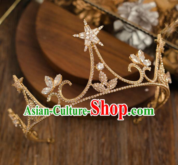 Handmade Wedding Hair Accessories Top Grade Bride Crystal Royal Crown Headwear for Women