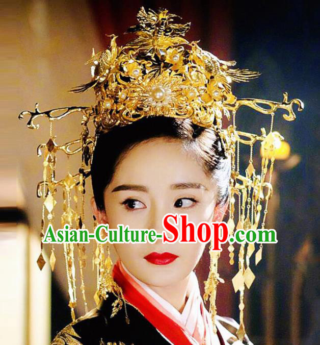 Chinese Ancient Palace Bride Hair Accessories Queen Phoenix Coronet Hairpins Headwear for Women