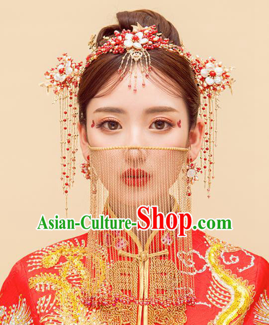 Chinese Ancient Palace Hair Accessories Bride Hanfu Hair Comb Hairpins Headwear for Women