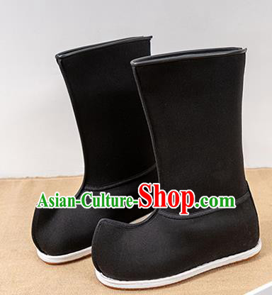 Chinese Traditional Shoes Ancient Swordsman Black Boots Opera Shoes Hanfu Boots for Men