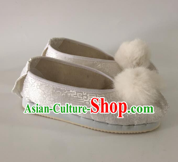 Traditional Chinese Shoes Ancient Princess White Shoes Hanfu Shoes Opera Shoes for Women