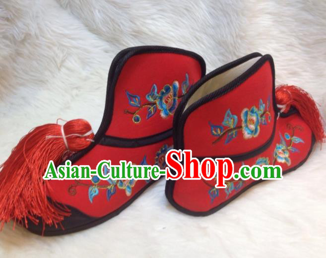 Traditional Chinese Shoes Ancient Princess Shoes Beijing Opera Embroidered Boots for Women