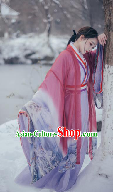 Chinese Traditional Ancient Peri Hanfu Dress Han Dynasty Imperial Concubine Historical Costumes for Women
