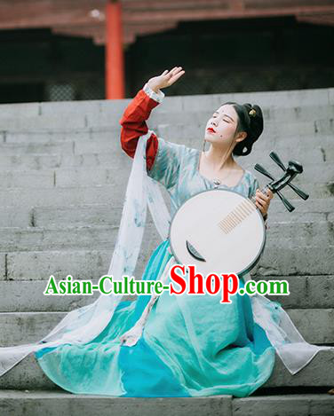 Chinese Tang Dynasty Palace Lady Historical Costumes Ancient Traditional Court Maid Hanfu Dress for Women