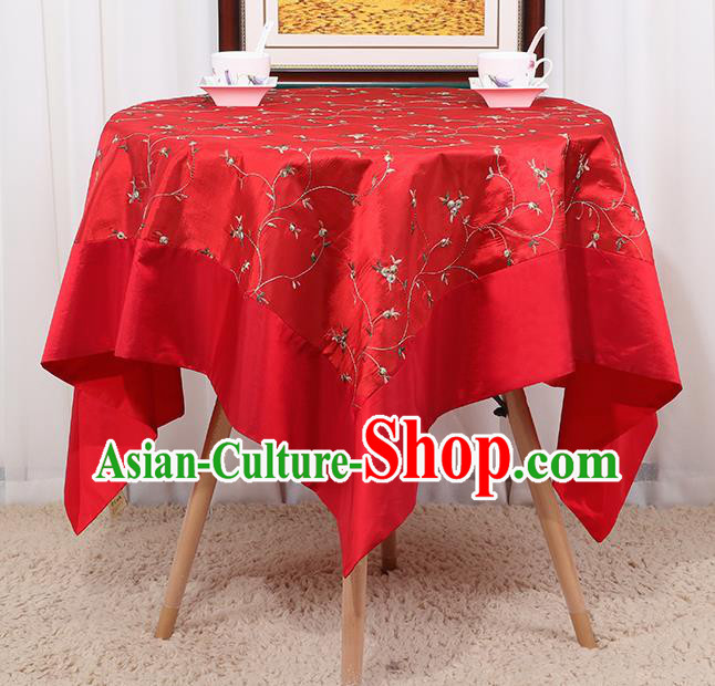 Chinese Classical Household Red Brocade Table Cover Traditional Handmade Table Cloth Antependium