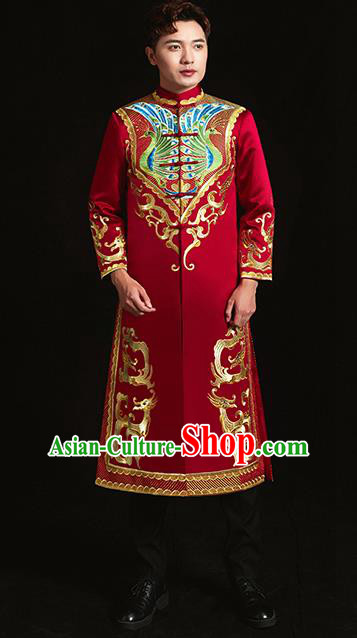 Chinese Traditional Wedding Clothing Ancient Bridegroom Embroidered Costumes for Men