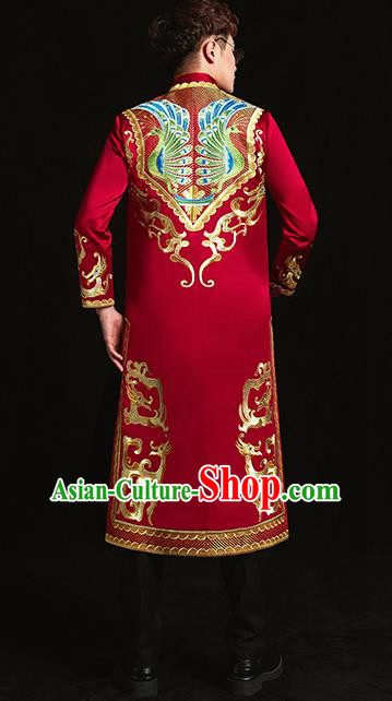 Chinese Traditional Wedding Clothing Ancient Bridegroom Embroidered Costumes for Men
