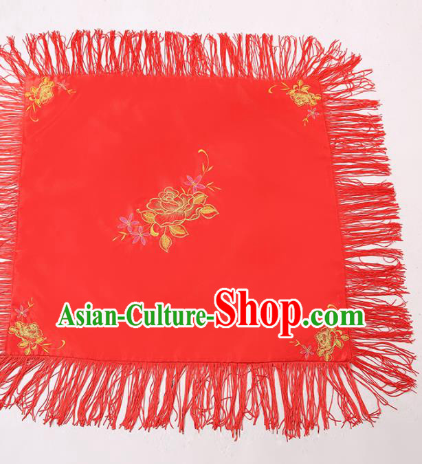 Chinese Traditional Wedding Hair Accessories Ancient Bride Red Tassel Headdress for Women