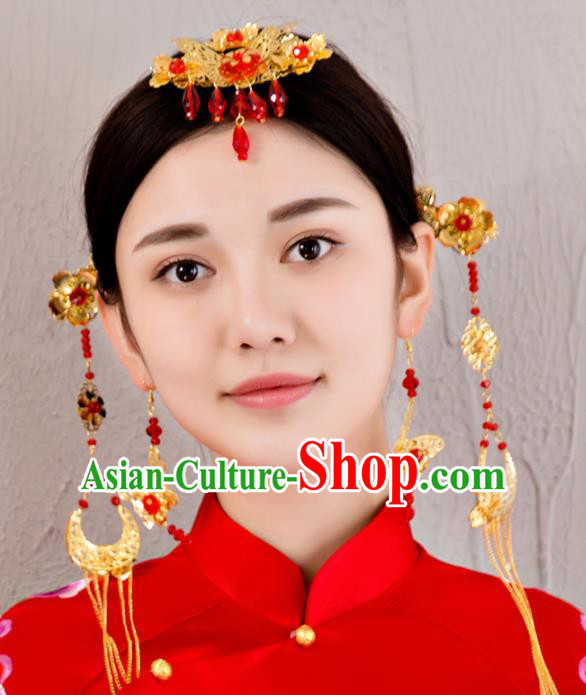 Chinese Traditional Wedding Hair Accessories Ancient Bride Hairpins Headdress for Women