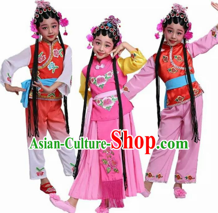 Chinese Traditional Folk Dance Costumes Ancient Beijing Opera Diva Clothing for Kids
