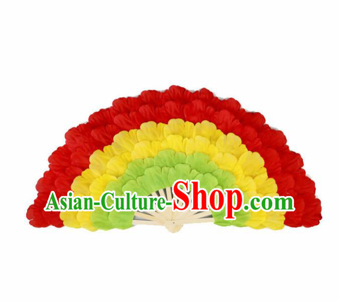 Chinese Traditional Folk Dance Props Classical Dance Fans Red Peony Fans