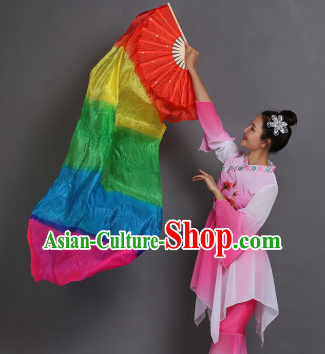 Chinese Traditional Folk Dance Props Classical Dance Fans Silk Ribbon Fans
