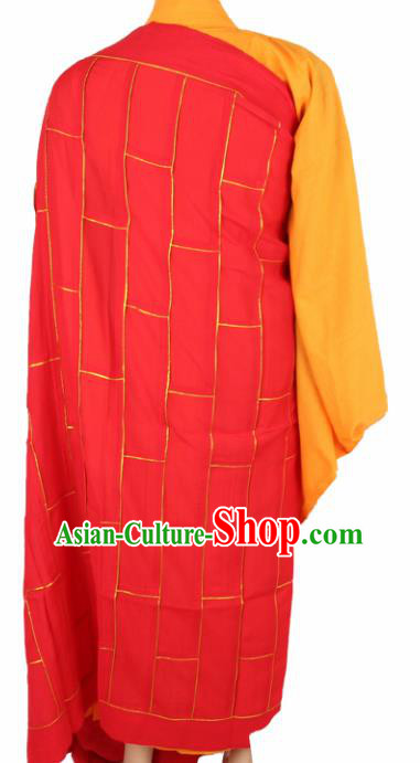 Chinese Traditional Buddhist Monk Clothing Red Cassock Buddhism Monks Costumes for Men