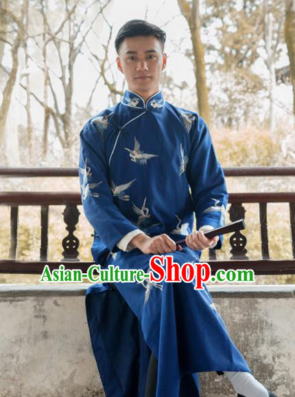 Traditional Chinese Ancient Nobility Childe Costumes Republic China Period Drama Embroidered Gown for Men