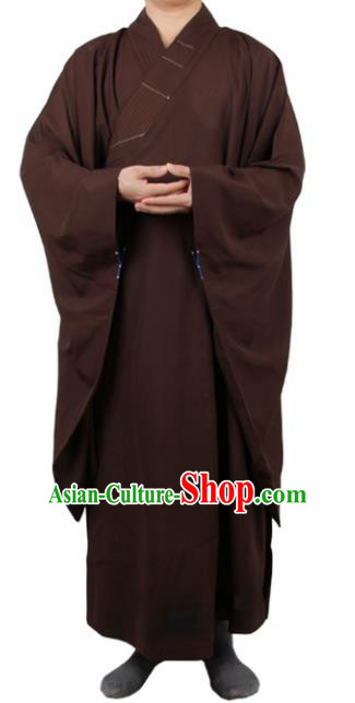Chinese Traditional Buddhist Monk Brown Robe Buddhism Dharma Assembly Monks Costumes for Men