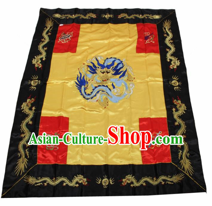 Chinese Traditional Buddhist Kowtow Cushion Buddhism Accessories Embroidered Dragon Cattail Hassock