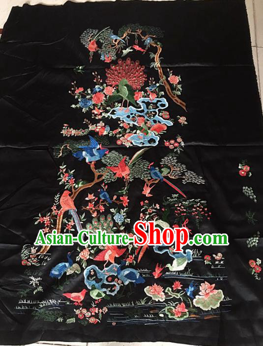 Chinese Traditional Handmade Embroidery Craft Embroidered Birds Silk Patches Embroidering Accessories