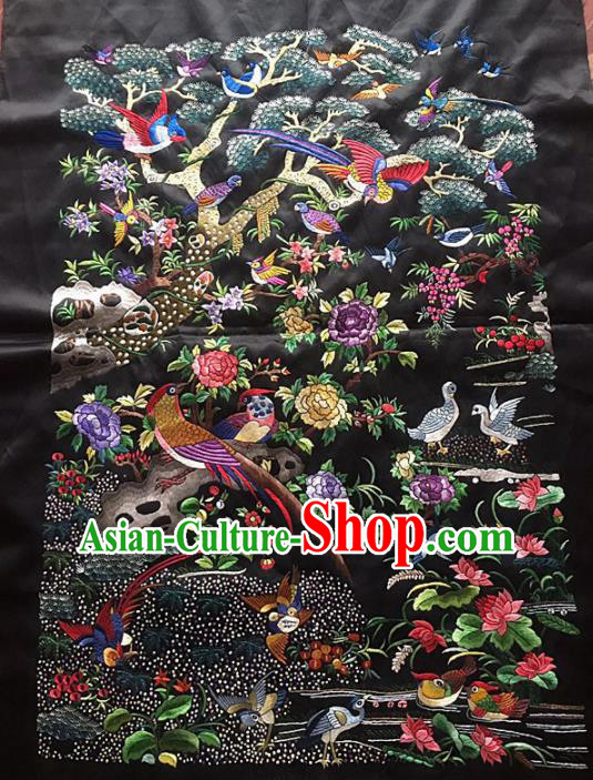 Chinese Traditional Handmade Embroidery Craft Embroidered Patches Embroidering Silk Piece